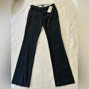 NWT Mexx pinstripe boot cut pants. Deep grey(Lt black) size 0. Waistband detail.
